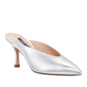 Stuart Weitzman Lulah Mule Metallic Leather Size 6